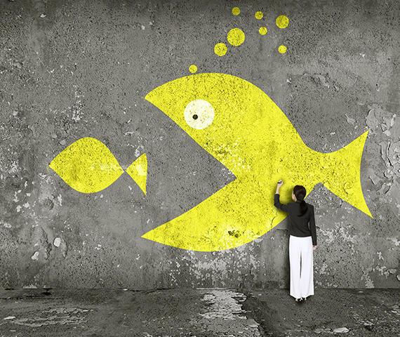 Die US-Technologiekonzerne Apple, Google, Facebook und Amazon verleiben sich immer weiter Unternehmen ein.