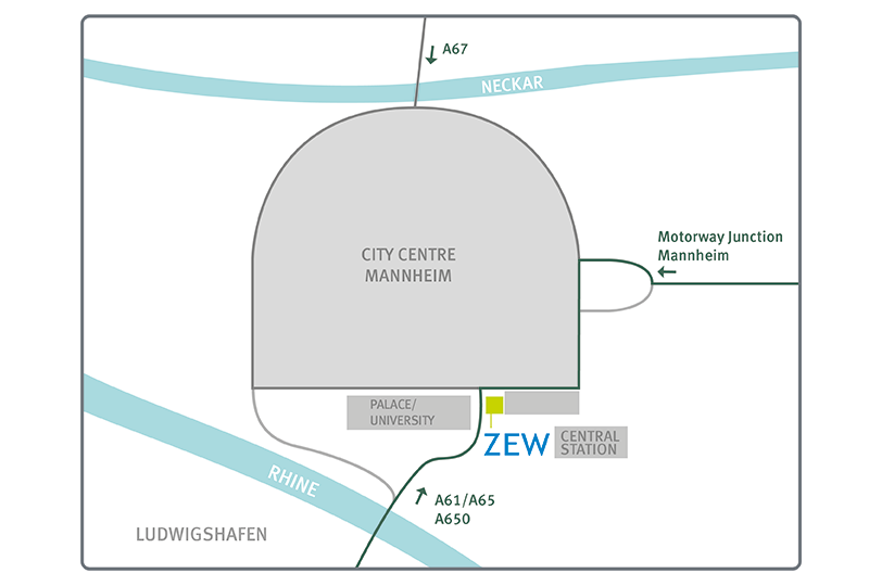 Location map ZEW Mannheim