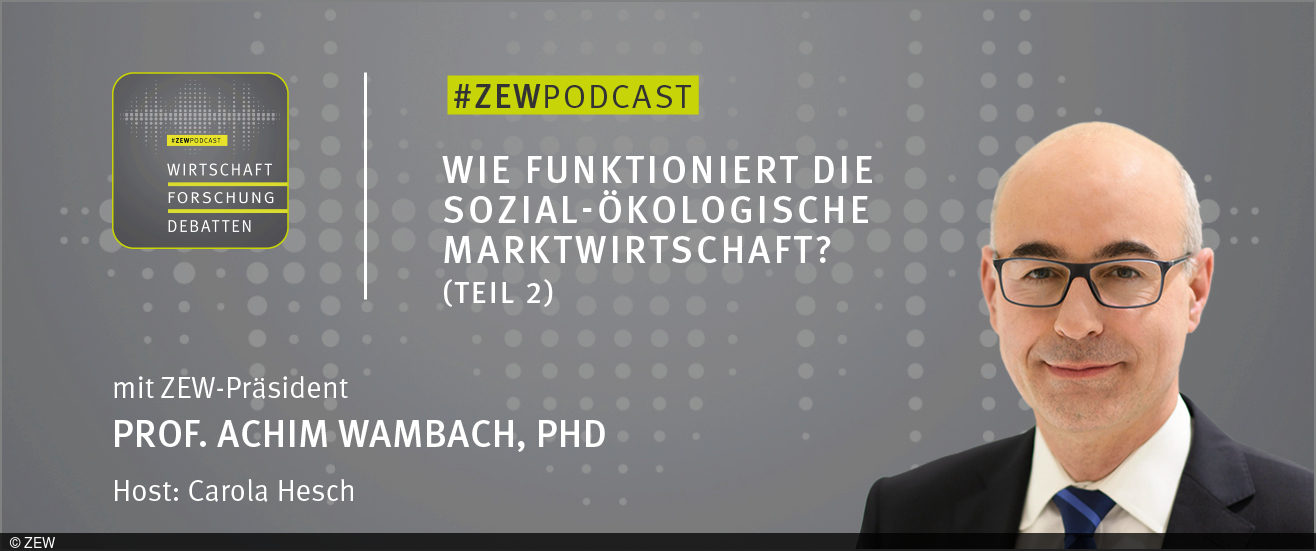 Podcast episode cover with portrait photo of Achim Wambach against gray background