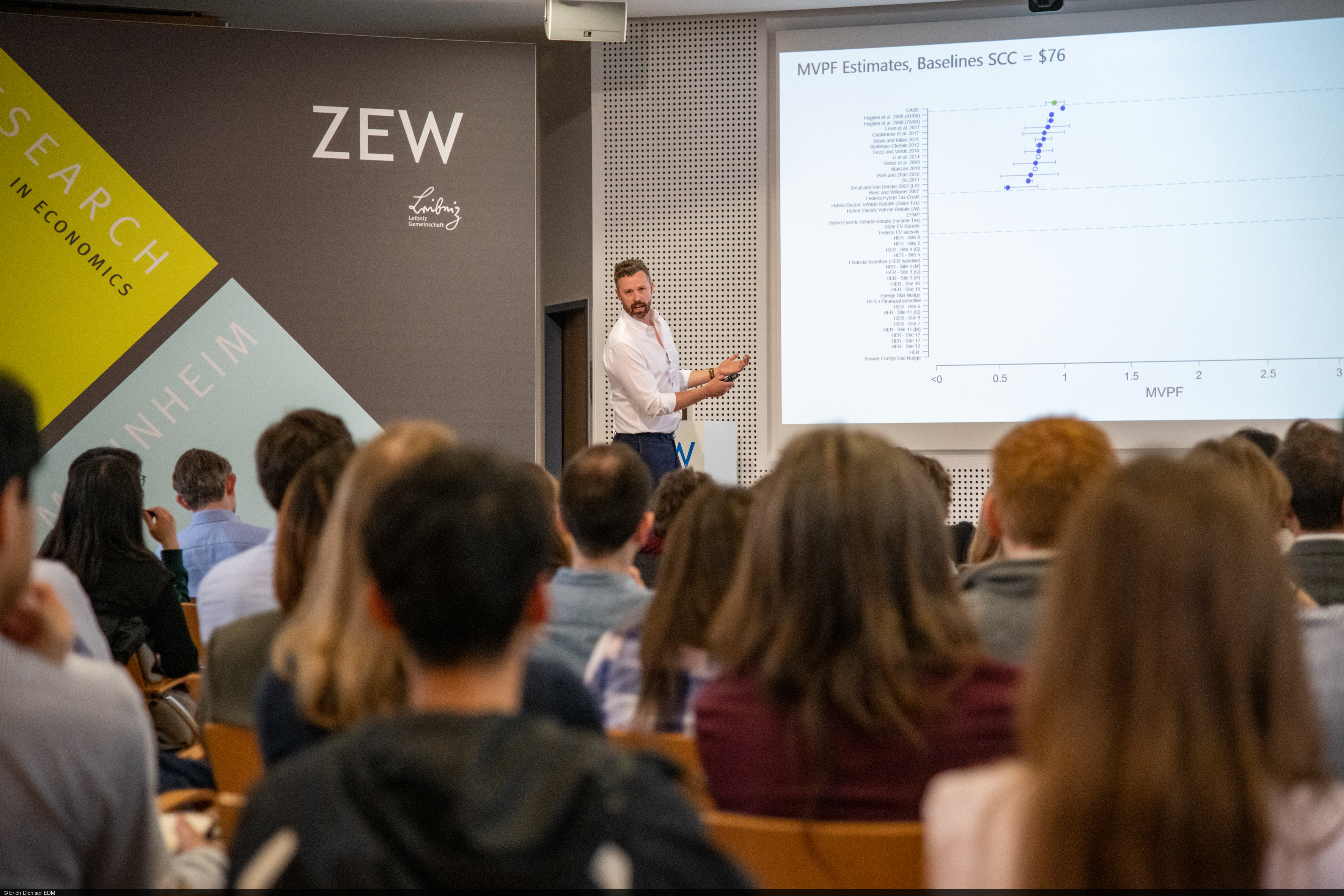 Professor Robert Metcalfe refertiert bei der Mannheimer Konferenz zu Energie und Umwelt am ZEW.