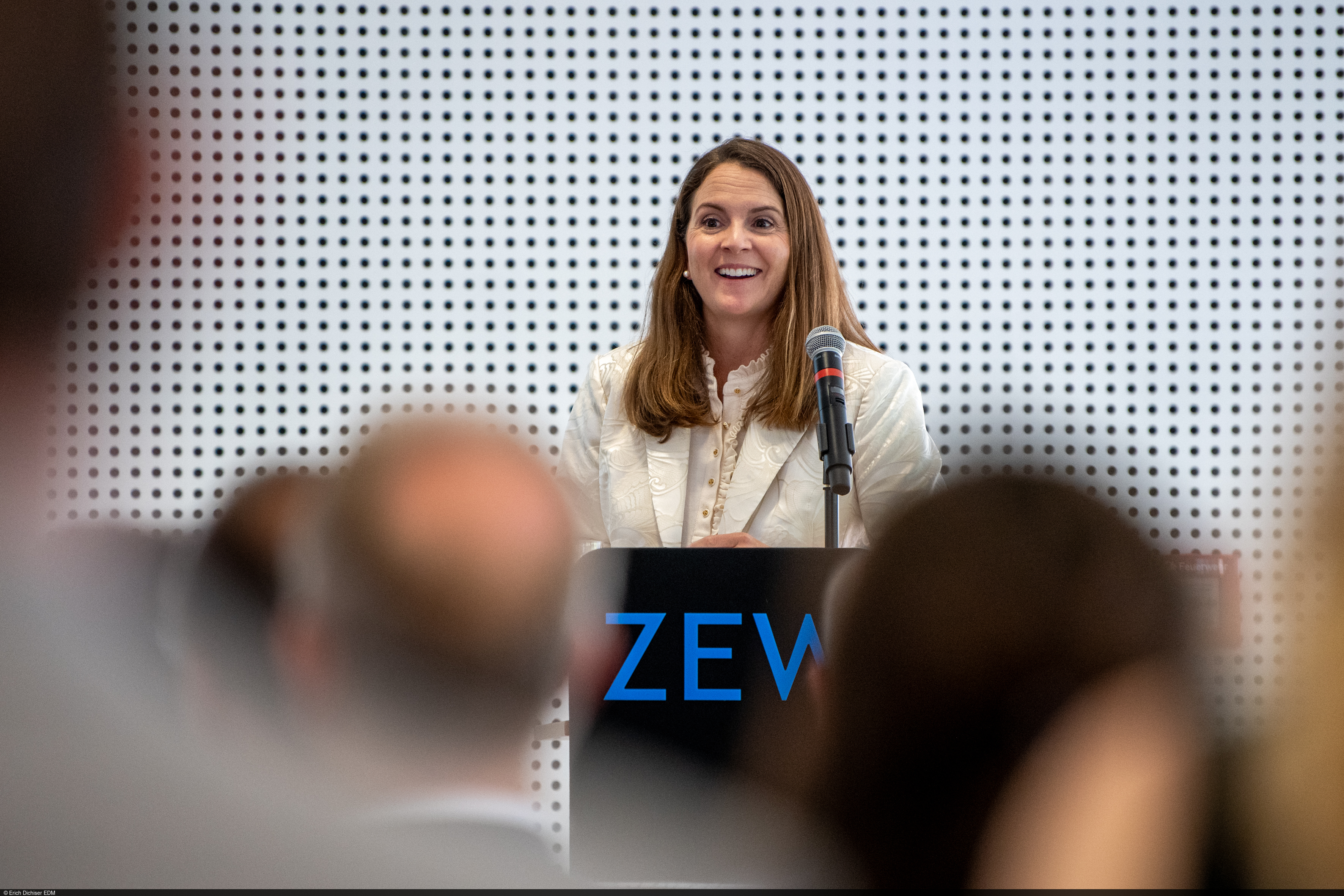 Photo of Professor Rebecca Lester during her lecture at the tenth MannheimTaxation annual conference at ZEW Mannheim.