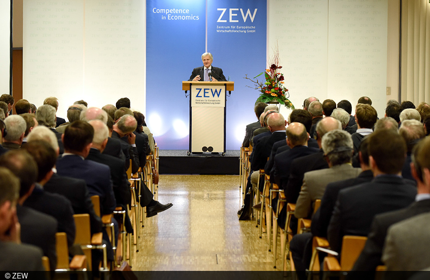 Former ECB President Jean-Claude Trichet during his speech at the ZEW