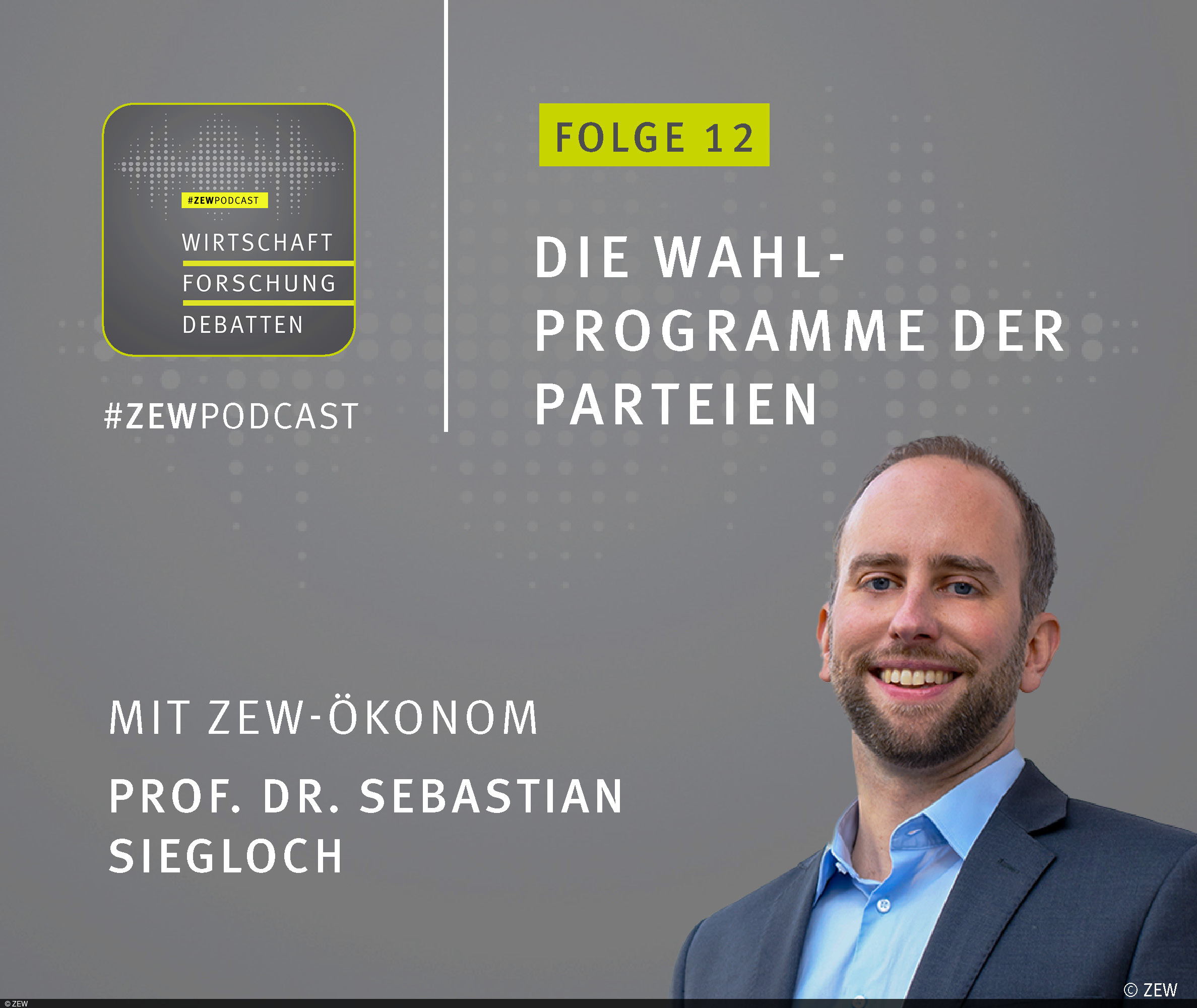 Picture of ZEW economist Sebastian Siegloch in the #ZEWPodcast