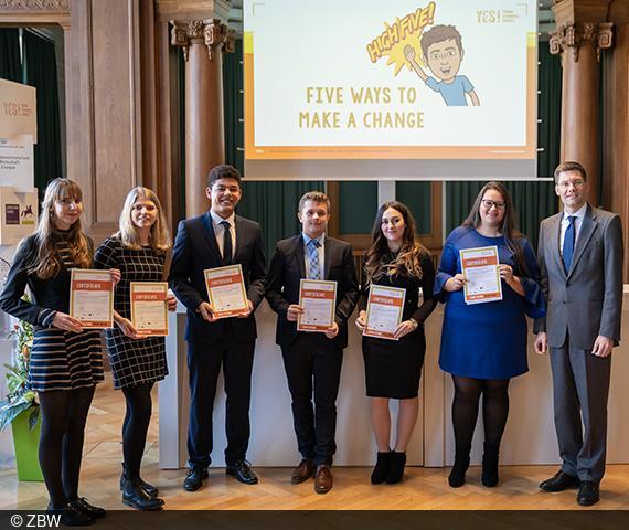 ZEW student team at the ceremonial presentation of the YES Award 2018 at BMWi