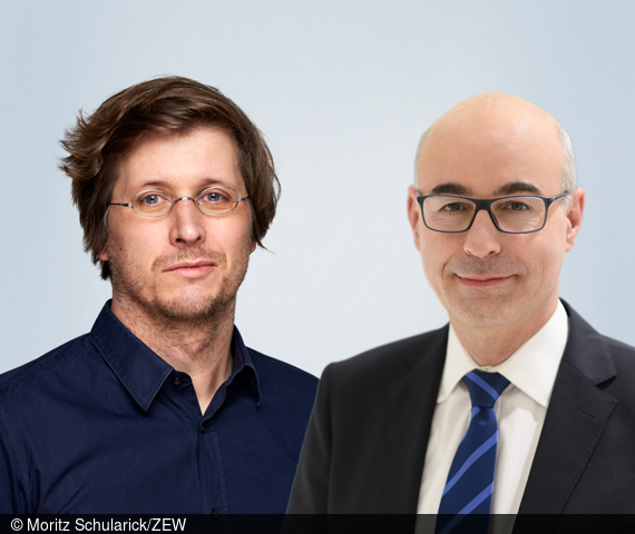 Personenfoto von Ökonom Moritz Schularick und Achim Wambach.