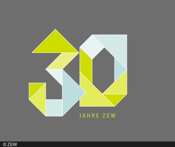  ZEW logo on the occasion of the 30th anniversary of the institution. 
