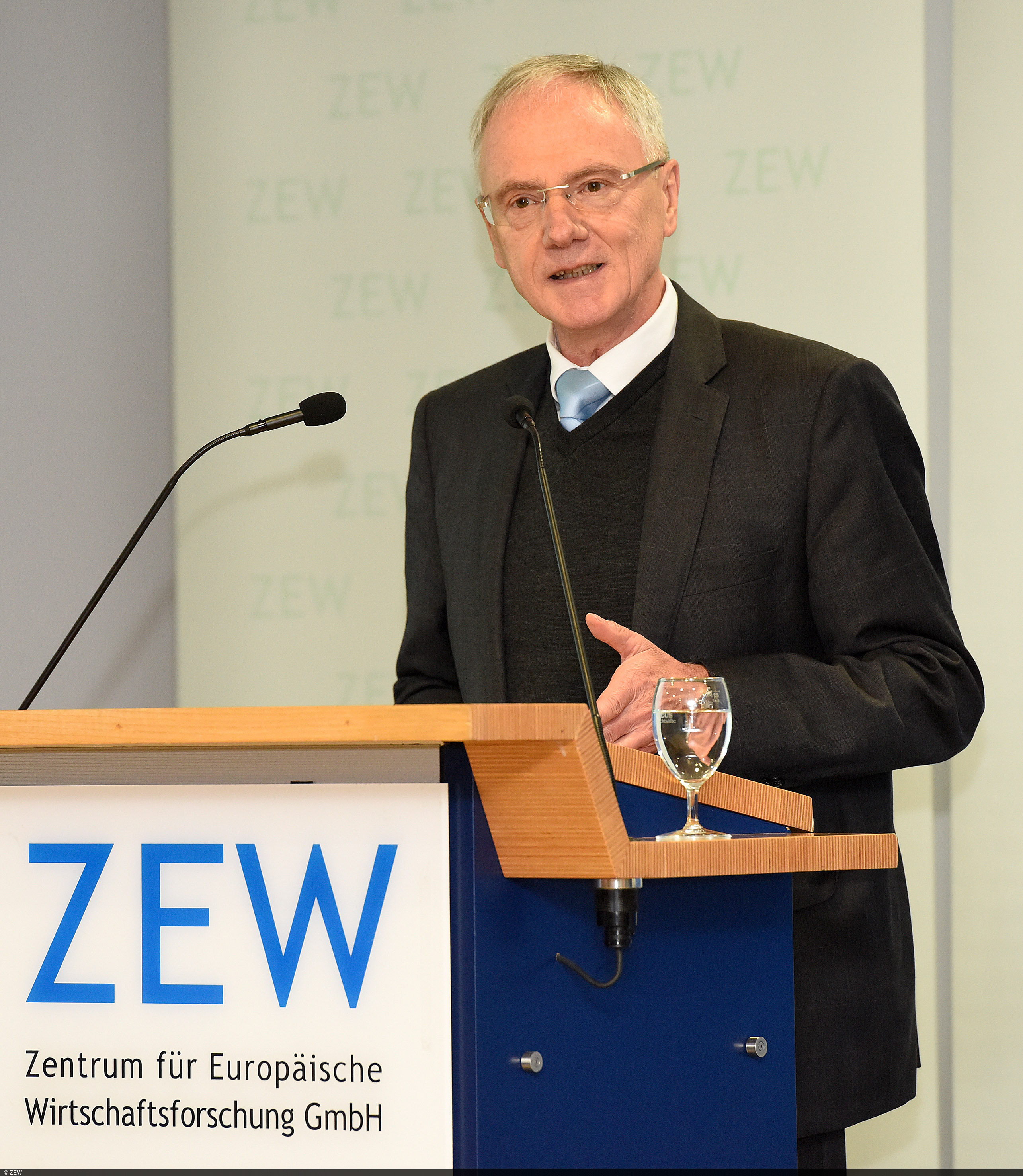 Dr. Alexander Selent spricht zu den Gästen der Festveranstaltung zum 25-jährigen Jubiläum des ZEW