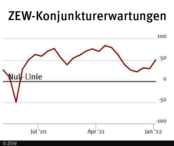 Konjunkturerwartungen für Deutschland: ZEW-Index verbessert sich im Januar 2022 auf 51,7 Punkte