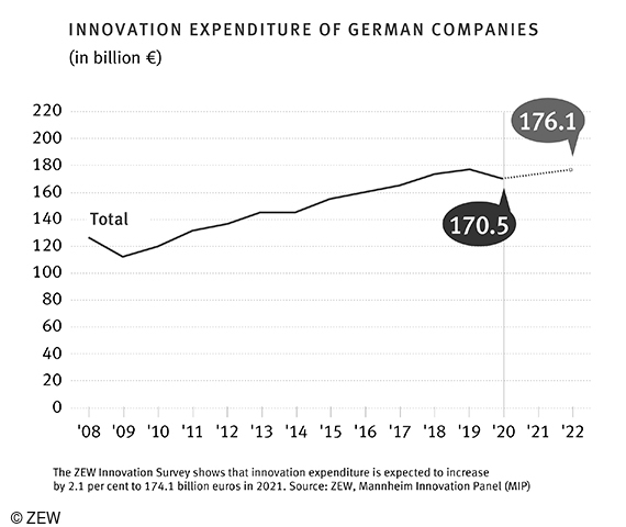 Diagram of innovation expenditures recorded.