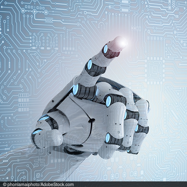 Ein Bild von einer mechanischen Hand.