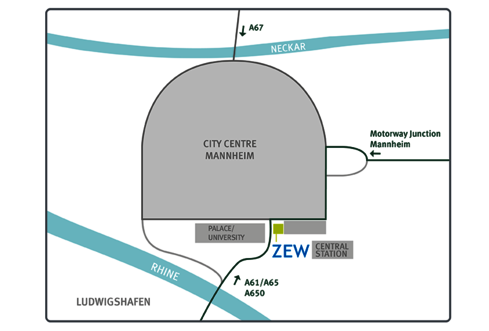 Location map ZEW Mannheim