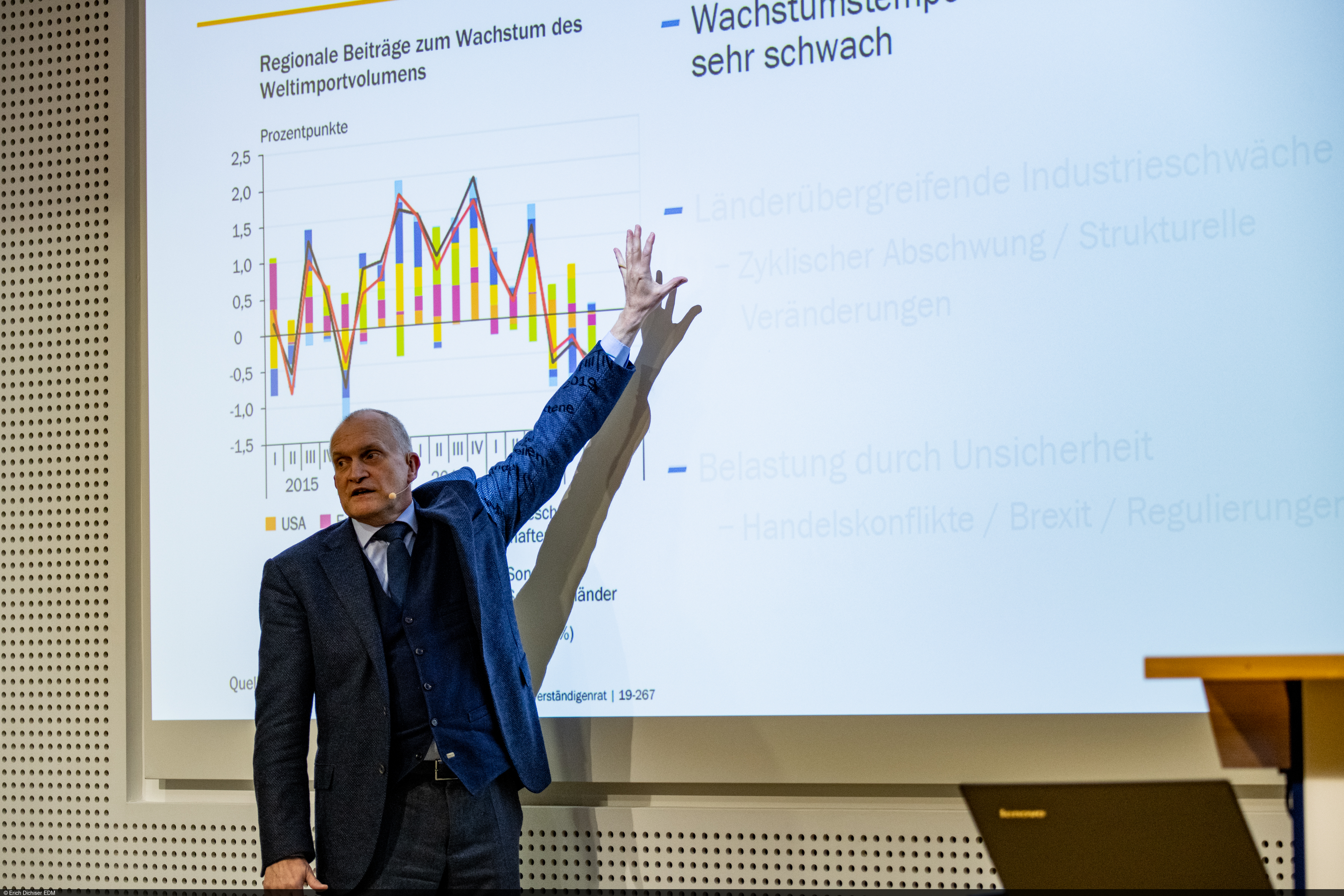 Christoph Schmidt beim Jahresgutachten 2019/2020 am ZEW.