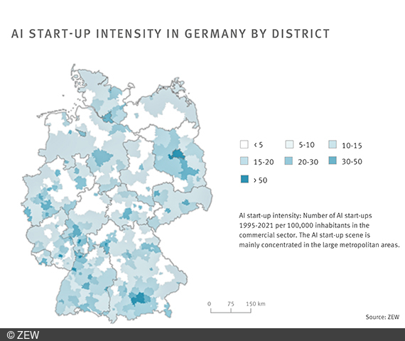 Graphic on AI intensity in Germany.